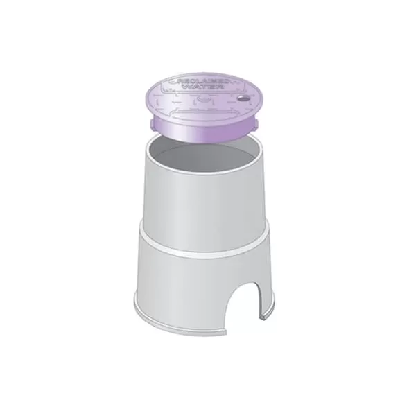 6" Round Purple Box Reclaimed Water Econo with Purple T-Top Lid Utility Box | AMT182107