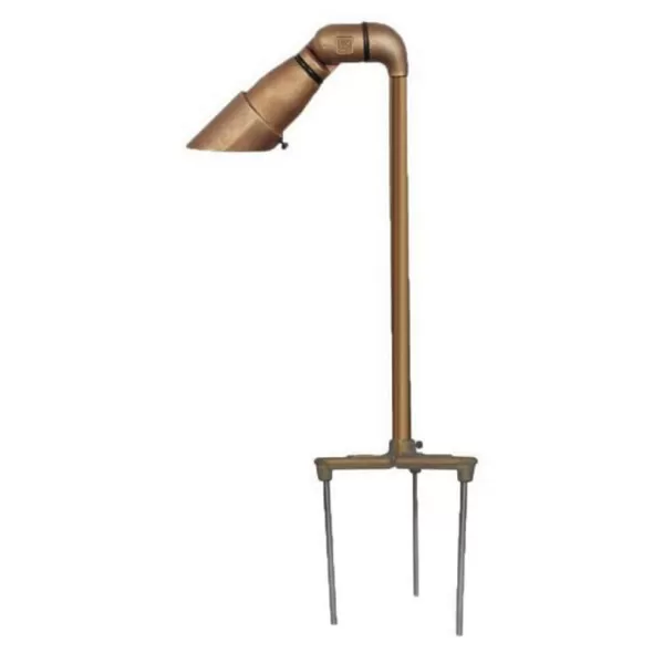 Alliance Outdoor Lighting Path Light, Ceramic Bi-Pin 2700K LED Aged Brass Solid Brass PL Series | AOLPL250
