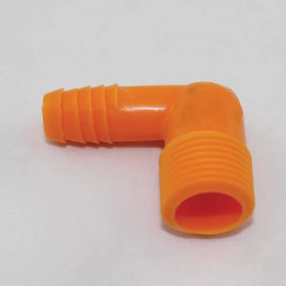 3/4" Spiral Barb x MPT Blue Celcon M-90 90 Degrees Rainbird Style Elbow | ASPEL750RB