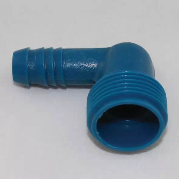 3/4" Spiral Barb x MPT Blue Celcon M-90 90 Degrees Rainbird Style Elbow | ASPEL750RB
