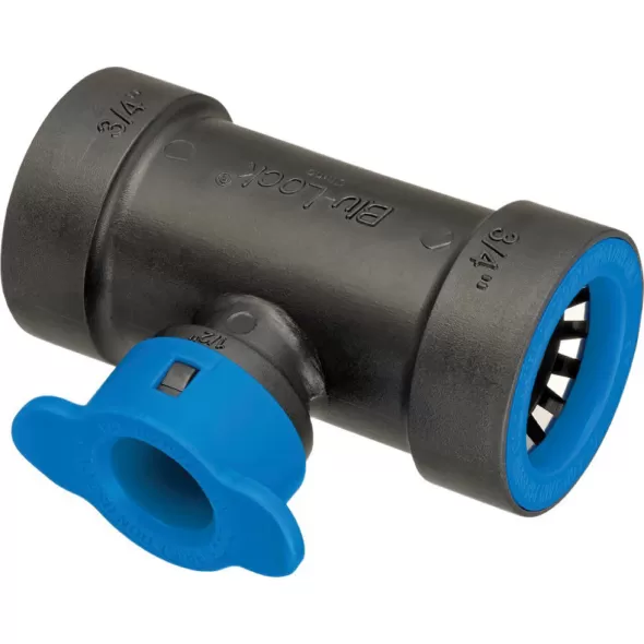 3/4" x 1/2" Push Blue Tee | BLK37373D