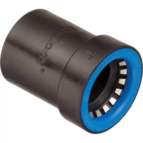 1" Push x Socket Blue ABS/Stainless Steel and EPDM Seal Adapter | BLK37689