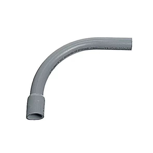 4" Bell End Gray PVC Schedule 40 90 Degrees Standard Bend Radius Elbow | CFP90S040