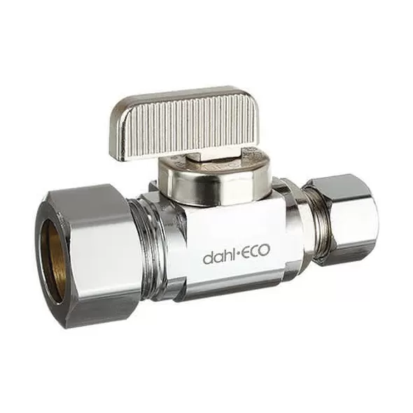 5/8" x 3/8" Compression Chrome-Plated Lead-Free Brass Straight Supply Stop Valve | DHL5113331
