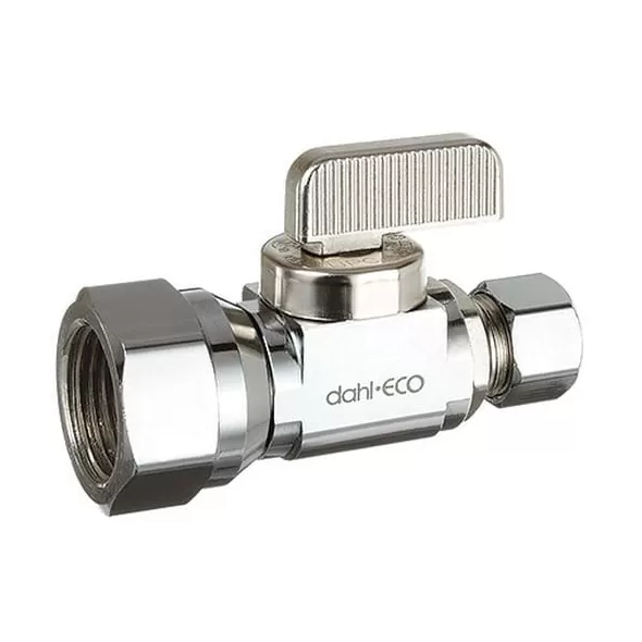 1/2" x 3/8" FIP x Compression Chrome-Plated Lead-Free Brass Straight Supply Stop Valve | DHL5115331