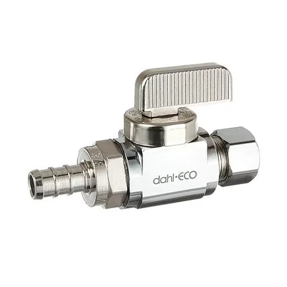 3/8" PEX Crimpex x OD Compression Chrome-Plated Lead-Free Brass Straight Stop Valve | DHL511PX231