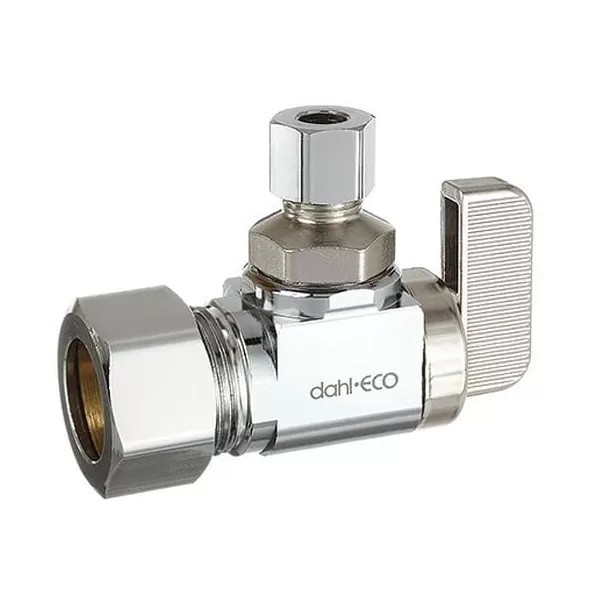 5/8" x 1/4" Copper Compression Chrome-Plated Lead-Free Brass Angled Stop Valve | DHL6113330