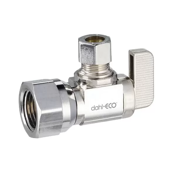 1/2" x 3/8" FIP x Compression Chrome-Plated Lead-Free Brass Angled Stop Valve | DHL6115331
