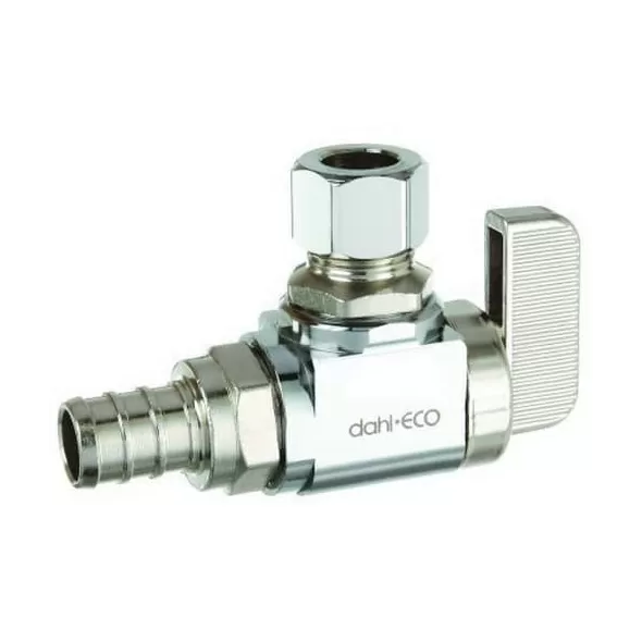 1/2" x 3/8" PEX Crimpex x OD Compression Chrome-Plated Lead-Free Brass Angled Stop Valve | DHL611PX331
