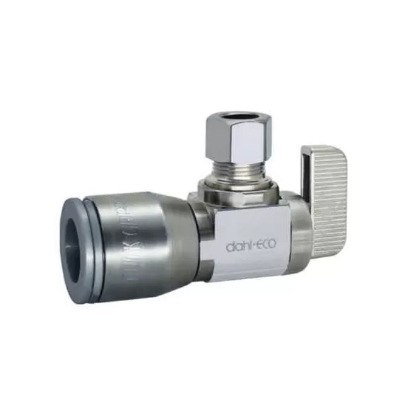 1/2" x 3/8" Quick Grip x Compression Chrome-Plated Lead-Free Brass Angled Stop Valve | DHL611QG331