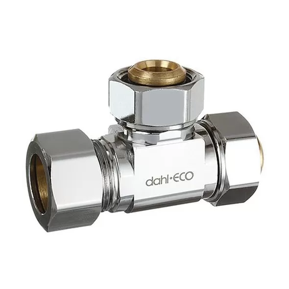 5/8" Compression x Female Compression x Female Compression Chrome-Plated Lead-Free Brass Universal Tee | DHLE334343PL