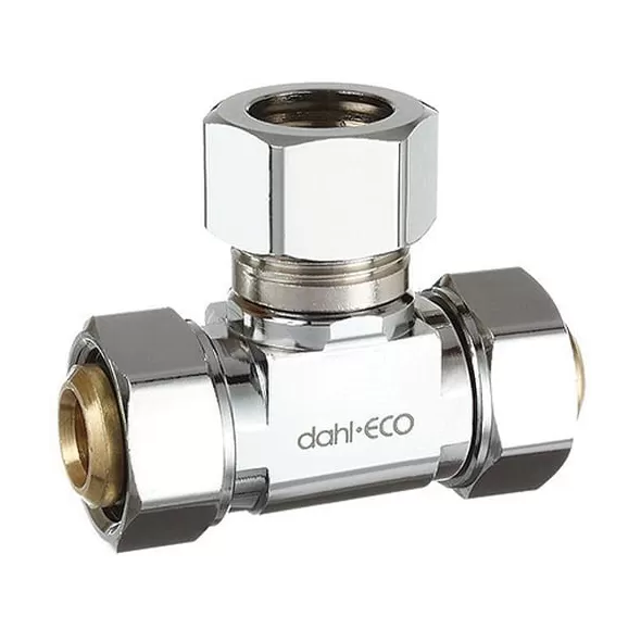 5/8" Female Compression x Female Compression x Compression Chrome-Plated Lead-Free Brass Universal Tee | DHLE434333PL