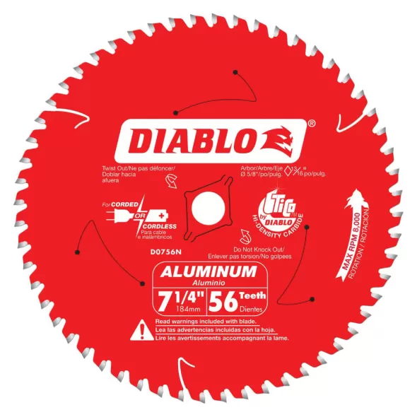 7-1/4" Carbide For Circular Saw and Cordless Circular Saw Circular Saw Blade | DSWD0756N
