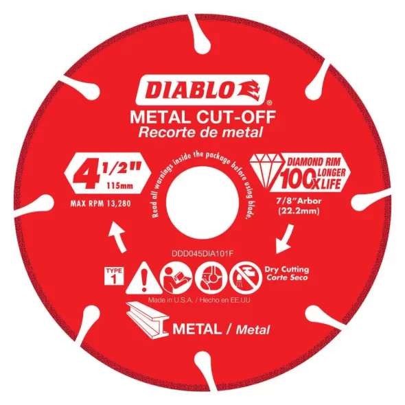 4-1/2" Steel For Angle Grinders Circular Saws Circular Cut-Off Wheel | DSWDDD045DIA101F