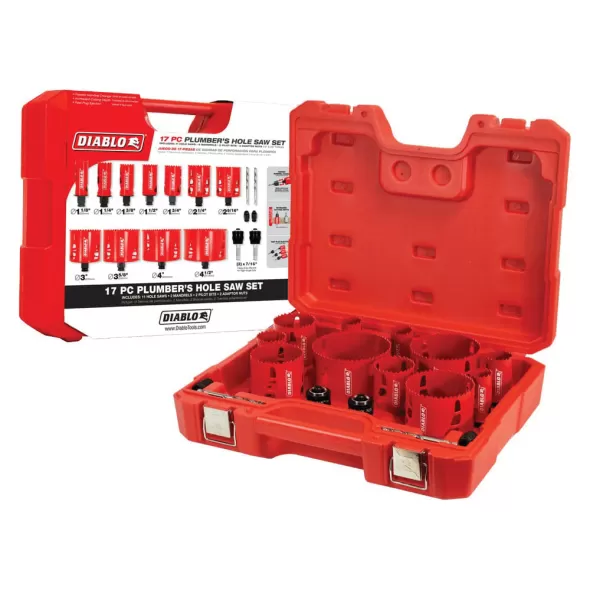 Bi-Metal For Drill Press Hand Held Drill Plumbing Hole Saw Set | DSWDHS17SPL