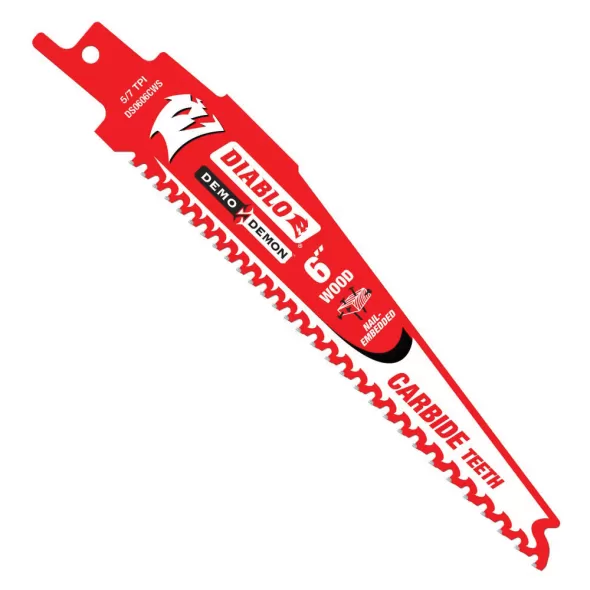 6" x 1" Carbide Tip 5/7 TPI For Reciprocating Saw and Cordless Reciprocating Saw Blade | DSWDS0606CWS3
