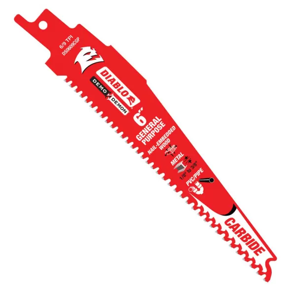 6" x 1" Steel 6/9 TPI For Reciprocating Saw and Cordless Reciprocating Saw Blade | DSWDS0609CGP3