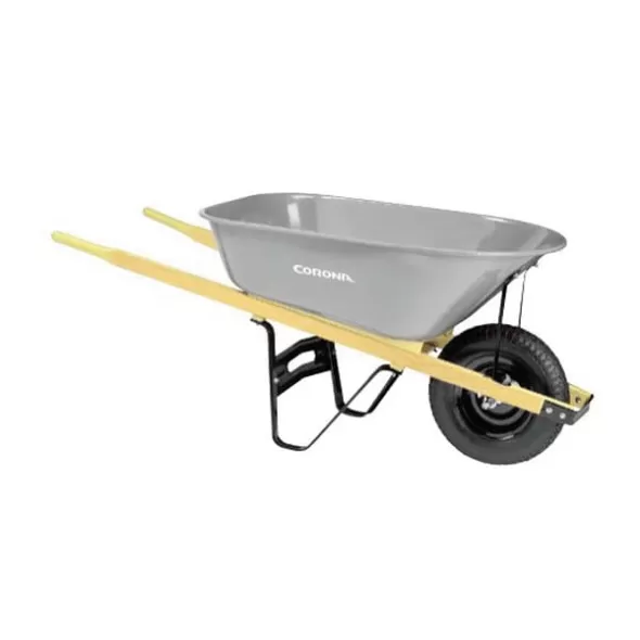 6 cu-ft Steel 1 mm Tray 60" Hardwood Handle Wheelbarrow | CORWB2006