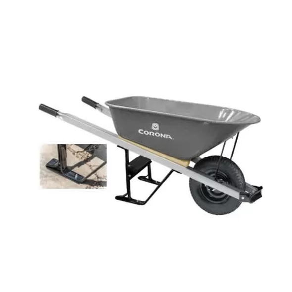 6 cu-ft Steel 1.4 mm Tray 60" Steel Handle Wheelbarrow | CORWB2706SFF