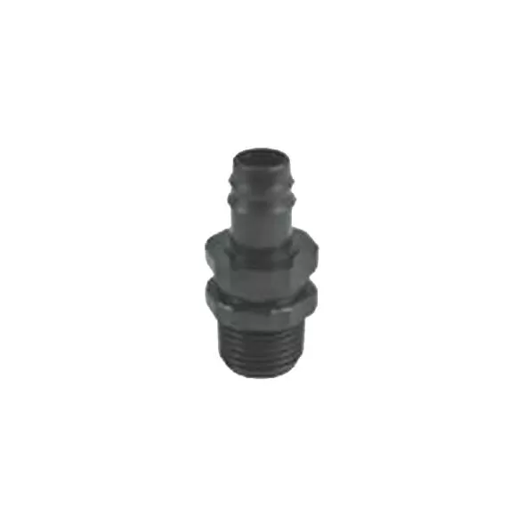 16 mm x 1/2" Male Adapter x Barb Black Acetal Insert Adapter | DIG15036