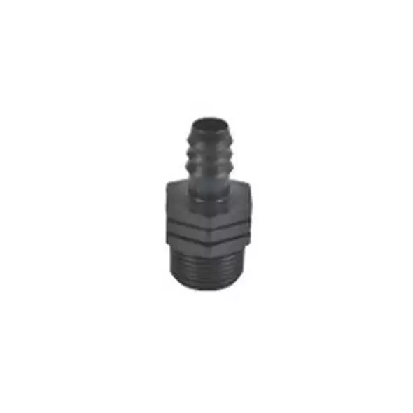 16 mm x 1/2" Male Adapter x Barb Black Acetal Insert Adapter | DIG15036