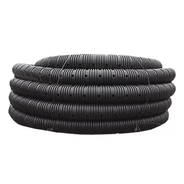 4" x 100' HDPE 3-Hole Perforated Single Wall Muck Pipe | DPE04060100
