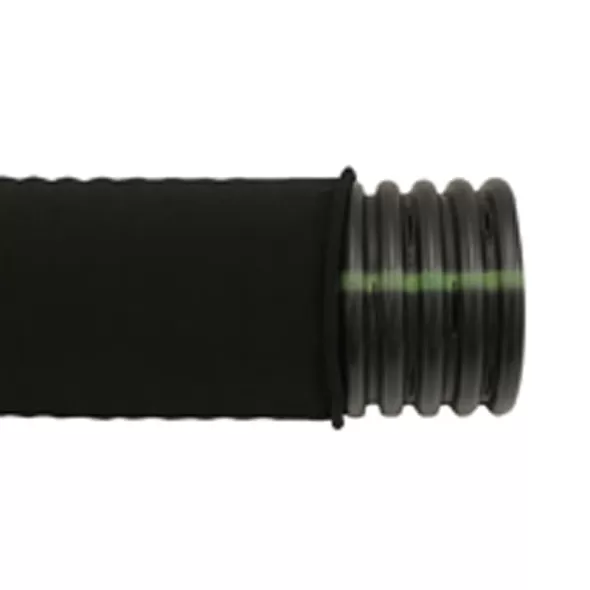 ADS Drainage Pipe, Plain-End HDPE Single Wall with Sock Perforated Black 8" x 20' | DPE08730020