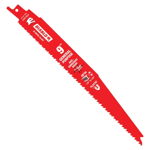 9" x 1" Bi-Metal 8/14 TPI For Reciprocating Saw and Cordless Reciprocating Saw Blade | DSWDS0914BGP5