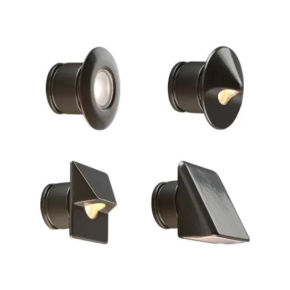 2 W 2700K/3900K/4500K/5200K Integrated LED Black Die-Cast Aluminum/Brass Petit Oeil Series with Spot Faceplate Zoning Wall Light | FXLPO1LEDSTFB
