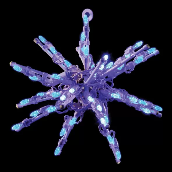 12" Blue Metal Frame LED 3D Star Burst | HBL3D12STBBL