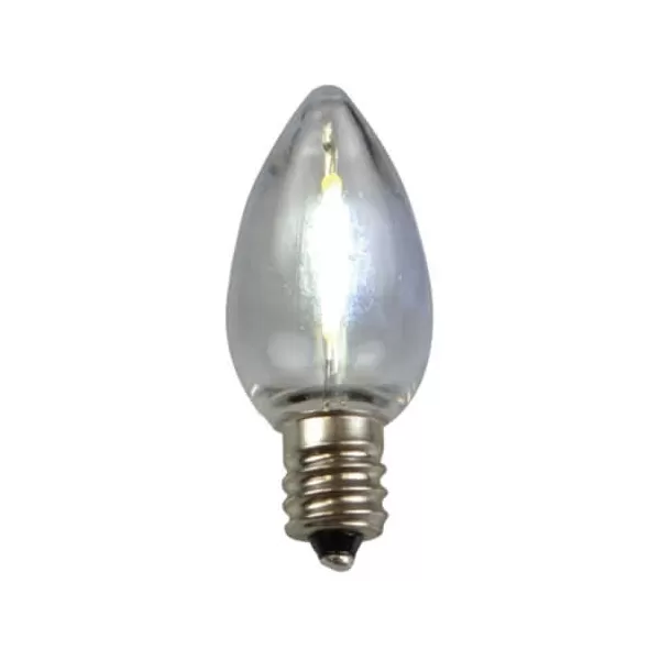 Smooth Screw-In C7 LED Pure White Transparent Commercial Grade LED Bulb | HBLBU25FLDSC7TPW