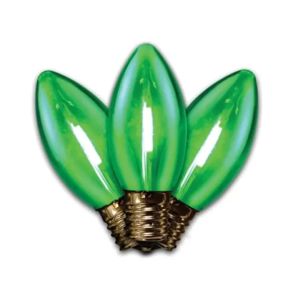 Smooth E17 C9 LED Green Transparent Filament Christmas LED Bulb | HBLBU25FLDSC9TGR