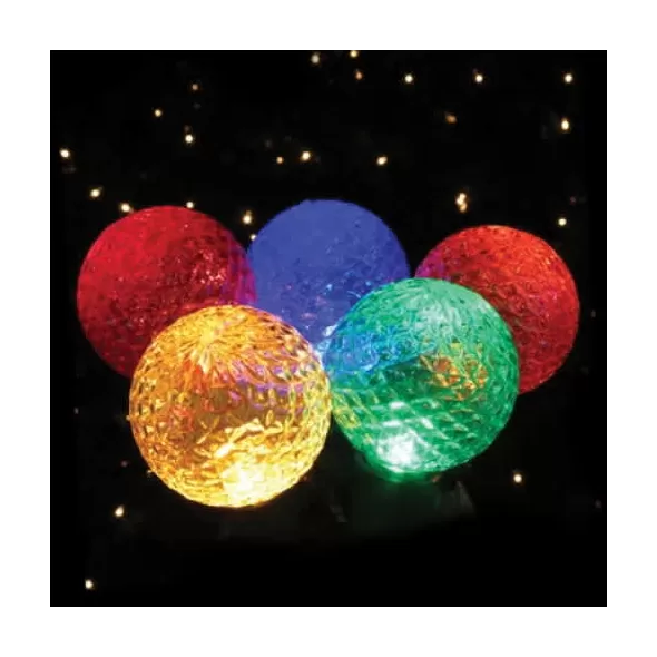Red Blue Green Orange Yellow Faceted G50 Bulb | HBLBULEDG50MU