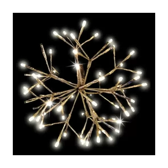 Warm White LED 12" Matte Gold 3D Shimmering Sphere | HBLLED12SHSGWWTW