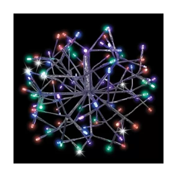 12" Silver Multi-Colored 3D Shimmering Sphere | HBLLED12SHSSMUTW