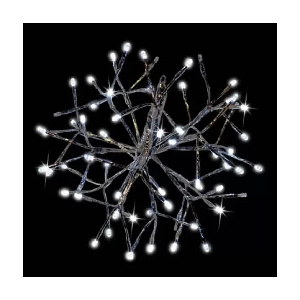 Pure White LED 12" Silver 3D Shimmering Sphere | HBLLED12SHSSPWTW