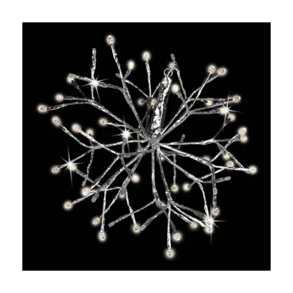 Warm White LED 12" Silver 3D Shimmering Sphere | HBLLED12SHSSWWTW