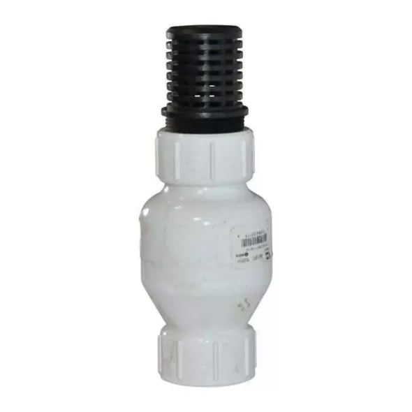 1-1/2" IPS FPT White PVC 200 psi 1001 Series Spring Check Foot Valve | FLO100115FV