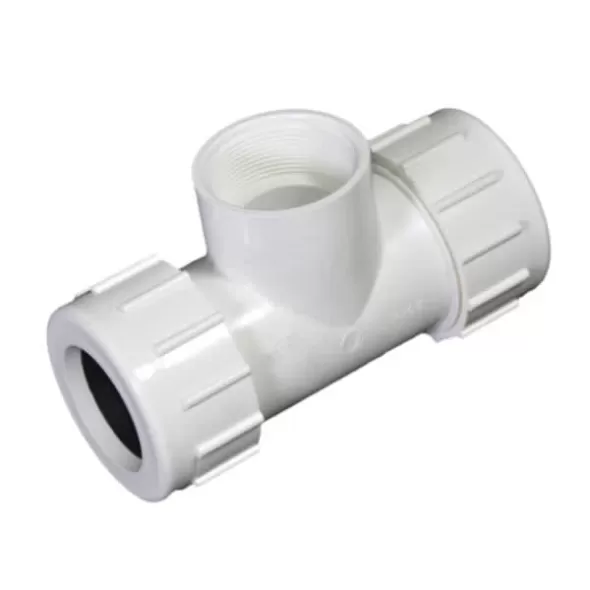 1" IPSCompression x FPT White PVC Tee | FLO12010