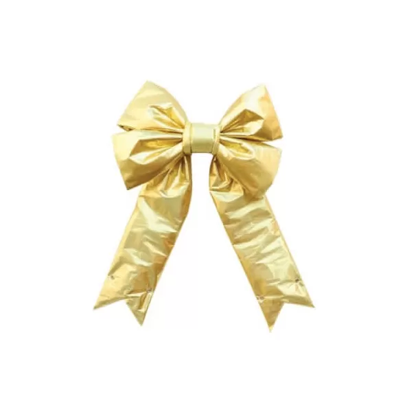 18" Gold Nylon 4-Loop Decorative Bow | HBLBWNGD18
