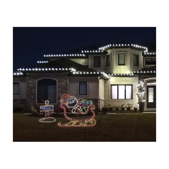 LED 66" x 57" Powder Coated Frame Santa Sleigh | HBLLEDSTSLH579
