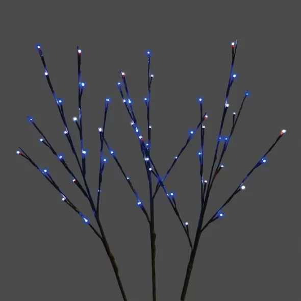 32" L Pure White Blue LED Low Voltage 3-Set Twing Light | HBLLEDTWIG60BWF