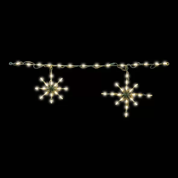 4.8 W 48" Warm White Steel Frame LED Snowflake Light Link | HBLLSNOWFK50LEDW