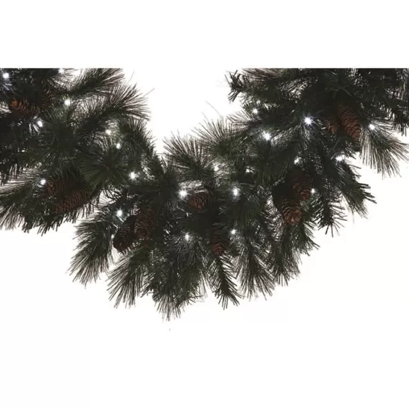 Pure White 5 mm LED 9' x 14" Mixed Noble Series Garland | HBLMGARL9PWLED