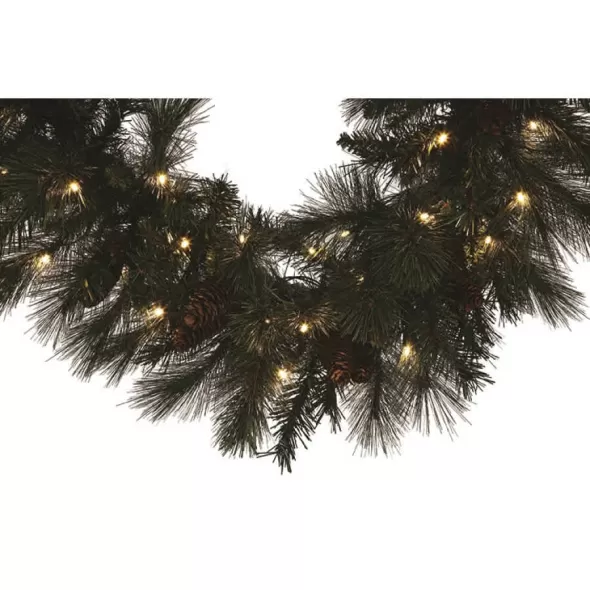 Warm White Twinkle 5 mm LED 9' x 14" Mixed Noble Series Garland | HBLMGARL9WWTWLED
