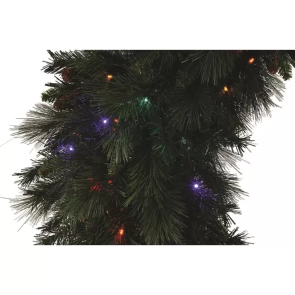 Red Blue Green Amber Yellow 5 mm LED 48" Mixed Noble Series Hinged Wreath | HBLMWR48MULEDH