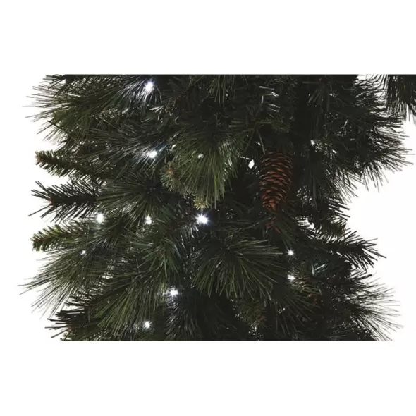 Pure White 5 mm LED 48" Mixed Noble Series Hinged Wreath | HBLMWR48PWLEDH
