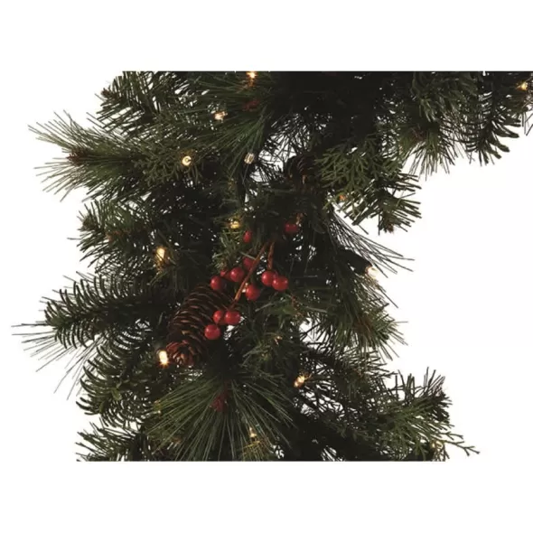 Warm White 5 mm LED 36" Noel Series Battery Operated Wreath | HBLNOWR36BOWW