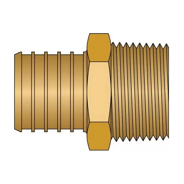 1-1/4" x 1" PEX x MNPT Lead-Free Brass Adapter | HLN27538NL