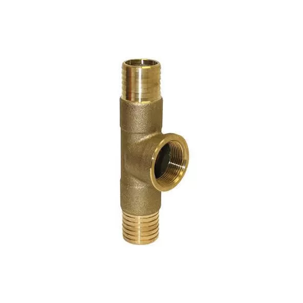 1-1/4" Insert x Insert x FIP Yellow Brass Tee | INZTIIF012LF